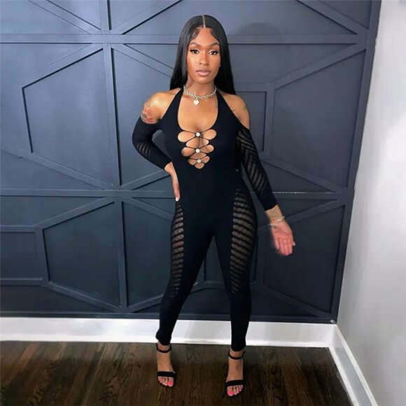 Sexy See Through Black Jumpsuit - Picture 2 of 2